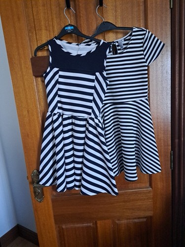 Girls black striped - black, dresses