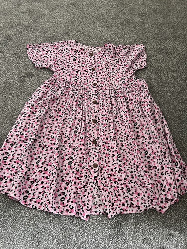 Girls pink leopard print dress - leopard,