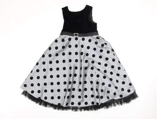 Dunnes girls black polka dot - black,