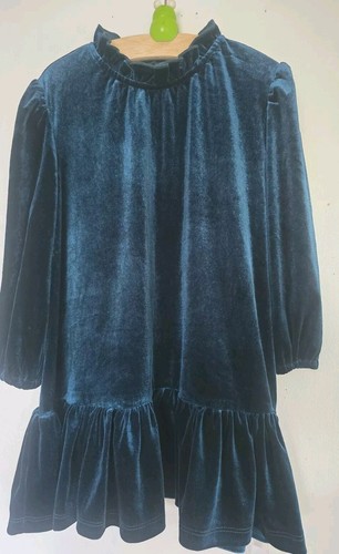 Green velour dress girl - ,